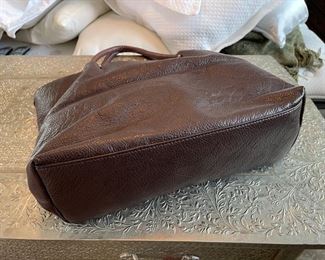 Salvador Ferragamo brown leather purse 18 x 5.5 x 14