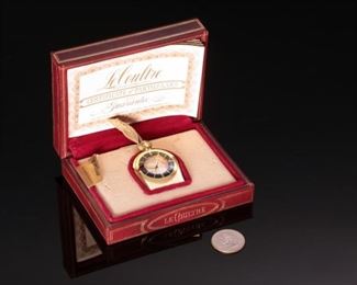 Jaeger LeCoultre Memovox K814 Sub Mini Travel Alarm Clock Watch in Box Clock: 37x46mm