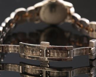 Bertolucci Ladies Watch Diamond, 14kt Gold & Stainless Steel Vir Mini Two-Tone White MOP Dial 083 49 A 7