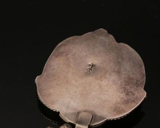 Carl Luthy Navajo Silver & Turquoise Beaded Necklace Nugget Pendant Native American Luthey 21in