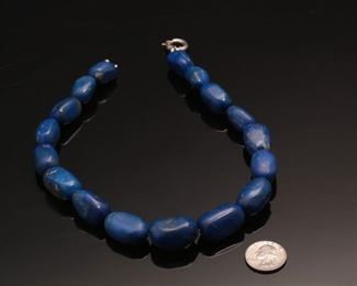 Large 1/2” Lapis Stone Necklace 18.5 inches