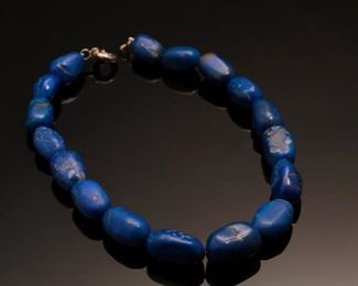 Large 1/2” Lapis Stone Necklace 18.5 inches