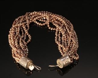 Native American 11 Strand brown beaded Necklace 19.5 inches