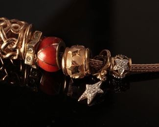 14K Yellow Gold 18” Charm Necklace 18 inch with varying sized charms