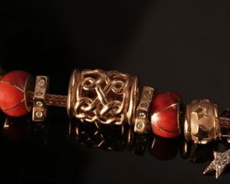 14K Yellow Gold 18” Charm Necklace 18 inch with varying sized charms