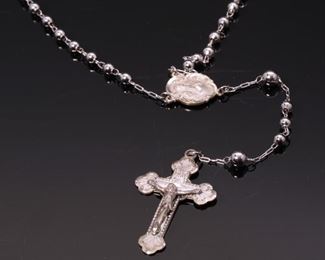 Forstner Sterling Silver Rosary 16 inches