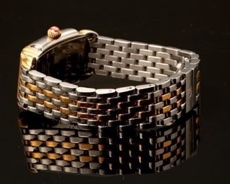 Michele Deco Diamond Two-Toned Watch,Mother of Pearl face MW06M01C5025 16mm by 29mm face