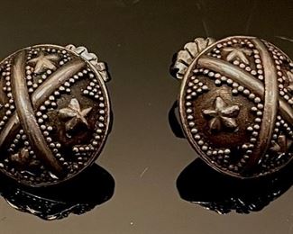 Vintage Sterling Silver Large Round Studs 18mm diameter