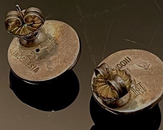 Vintage Sterling Silver Large Round Studs 18mm diameter