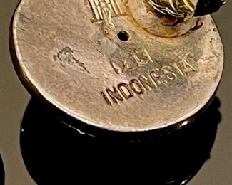 Vintage Sterling Silver Large Round Studs 18mm diameter