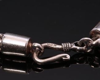 Sterling Silver 925 Retro Spiga Wheat Chain Bracelet 8" 8 inches