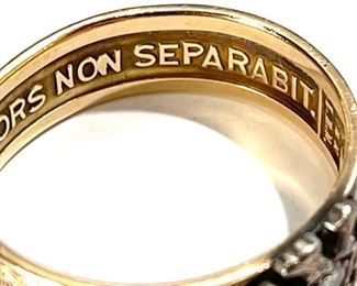 14k Gold Diamond Mens Masonic Ring Double Headed Eagle SZ:10