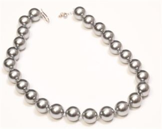 Sterling Silver 16mm Ball Bead Necklace 20in long 20in Long<BR>16 mm beads