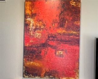 Lg Abstract Art Embellished Canvas Print	66x47x2in	HxWxD
