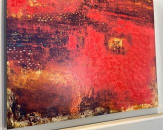 Lg Abstract Art Embellished Canvas Print	66x47x2in	HxWxD
