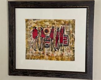 Kenya Kemonto Masai Batik Art Framed	27.5x30.5x1.5in	HxWxD
