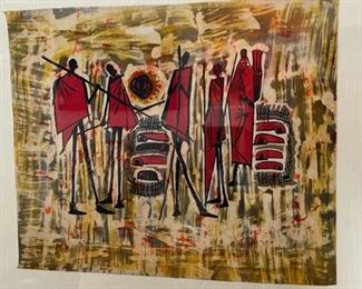 Kenya Kemonto Masai Batik Art Framed	27.5x30.5x1.5in	HxWxD

