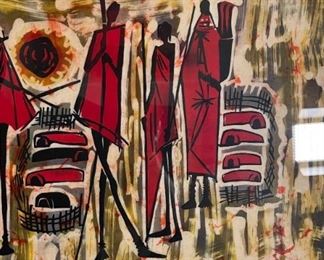 Kenya Kemonto Masai Batik Art Framed	27.5x30.5x1.5in	HxWxD

