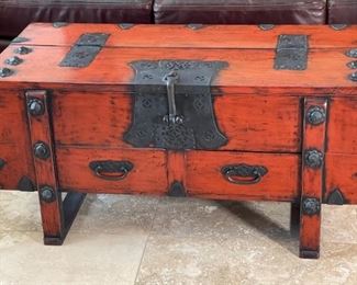 Metal Accent Chest/Trunk Coffee Table	20x42x22in	HxWxD
