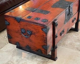 Metal Accent Chest/Trunk Coffee Table	20x42x22in	HxWxD

