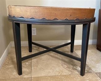 Primitive Flour Sifter Sieve End Table	23in H x 33in Diameter	
