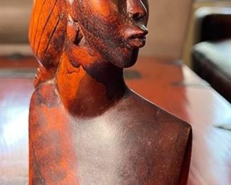 2pc Hand Carved Ladies Wood Figures	6x4x2.5in	HxWxD
