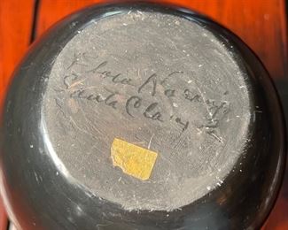 Flora Naranjo Santa Clara Pottery Blackware Carve Pot	6in H x 4.75in diameter at opening	
