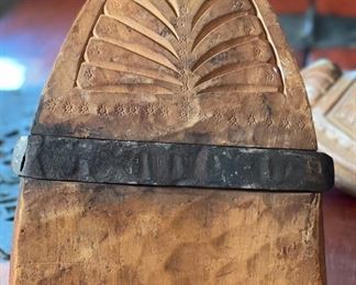 Chilean Huaso Stirrups Carved Wood Estribos COWBOY GAUCHO	7x5.75x8in	HxWxD
