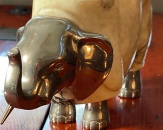 Italian Carved Stone & Cast Metal Elephant	6x4x12in	HxWxD
