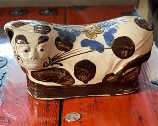 Antique Ceramic Chinese Beast Figurine	5x4x10in	HxWxD
