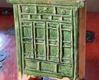 Antique Ming Dynasty Green Glazed Funerary Furniture Chest/Cabinet Chinese Cupboard	8x6x3in	HxWxD
