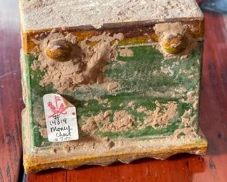 Antique Ming Dynasty Green Glazed Funerary Furniture Money Chest Chinese	4.5x5.5x3in	HxWxD
