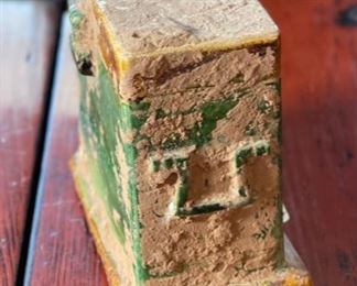 Antique Ming Dynasty Green Glazed Funerary Furniture Money Chest Chinese	4.5x5.5x3in	HxWxD
