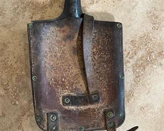 WWII Swiss Military Entrenching Shovel Tools with Leather Cover	22x7x2in	HxWxD
