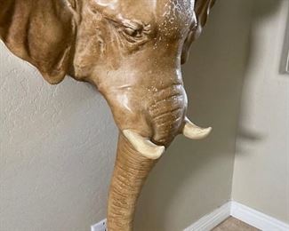 1970s Vintage Chapman Faux Elephant Wall Mounted Table Shelf	33x34x11in	HxWxD
