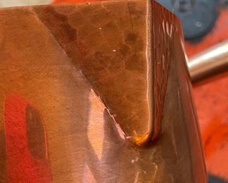 Hand Hammered Solid Copper French Sugar Pot/Pau France	3.5x7x13in<BR>Diameter: 6.5in	
