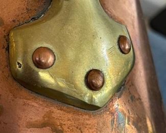 Vintage Copper Tinned 6.5in Saucepan Made in France Pot	3.25x6.5x12.5in<BR>Dia: 6.5in	
