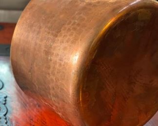 Vintage Copper Tinned 8in Saucepan Made in France Pot	5.75x8x15in <BR>Dia: 8in	
