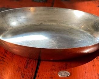 Vintage Copper Tinned 12in Saucepan Made in France Pot	1.75x12x22in	
