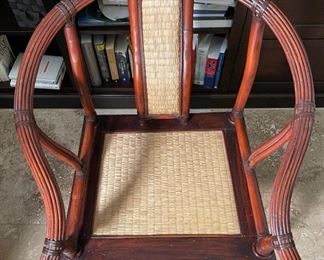 Asian Style Rattan Horseshoe Chair	76x28x28in	
