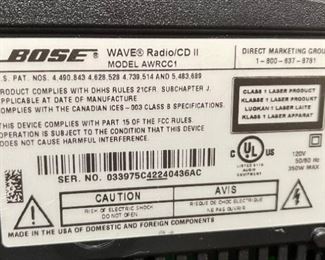 Bose Wave Radio/CD II AWRCC1	4X14.5X9in	HxWxD
