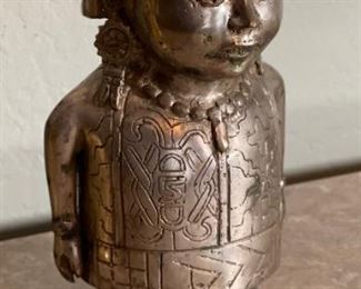 Primitive Chinese Cast Metal Sculpture Man	11x6x4.5in	HxWxD

