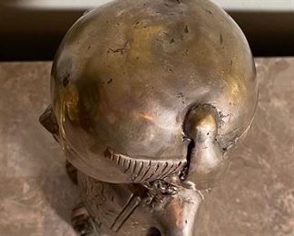 Primitive Chinese Cast Metal Sculpture Man	11x6x4.5in	HxWxD
