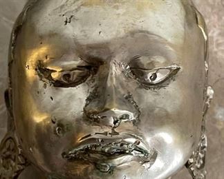 Primitive Chinese Cast Metal Sculpture Man	11x6x4.5in	HxWxD
