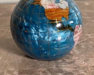 Small Gemstone Globe Paperweight	3.25in Diameter	
