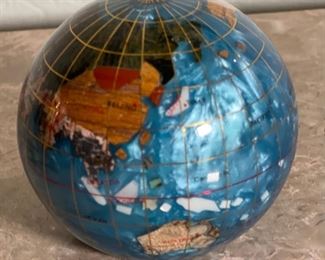 Small Gemstone Globe Paperweight	3.25in Diameter	
