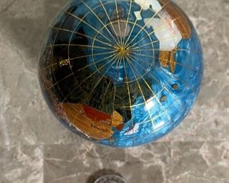 Small Gemstone Globe Paperweight	3.25in Diameter	
