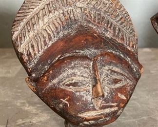 5pc Primitive Carved Wood Heads	largest: 7x3.5x3in	HxWxD
