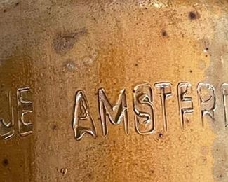 Antique Stoneware Bottle Erven Lucas Bols I Louisje Amsterdam	11.5in H x 3.25in Diameter	
