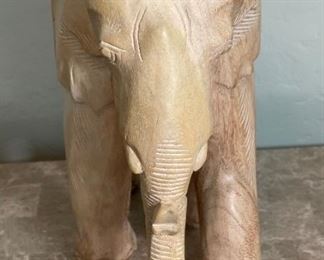 Lg Hand Carved Wood Elephant	12x7x13in	HxWxD
